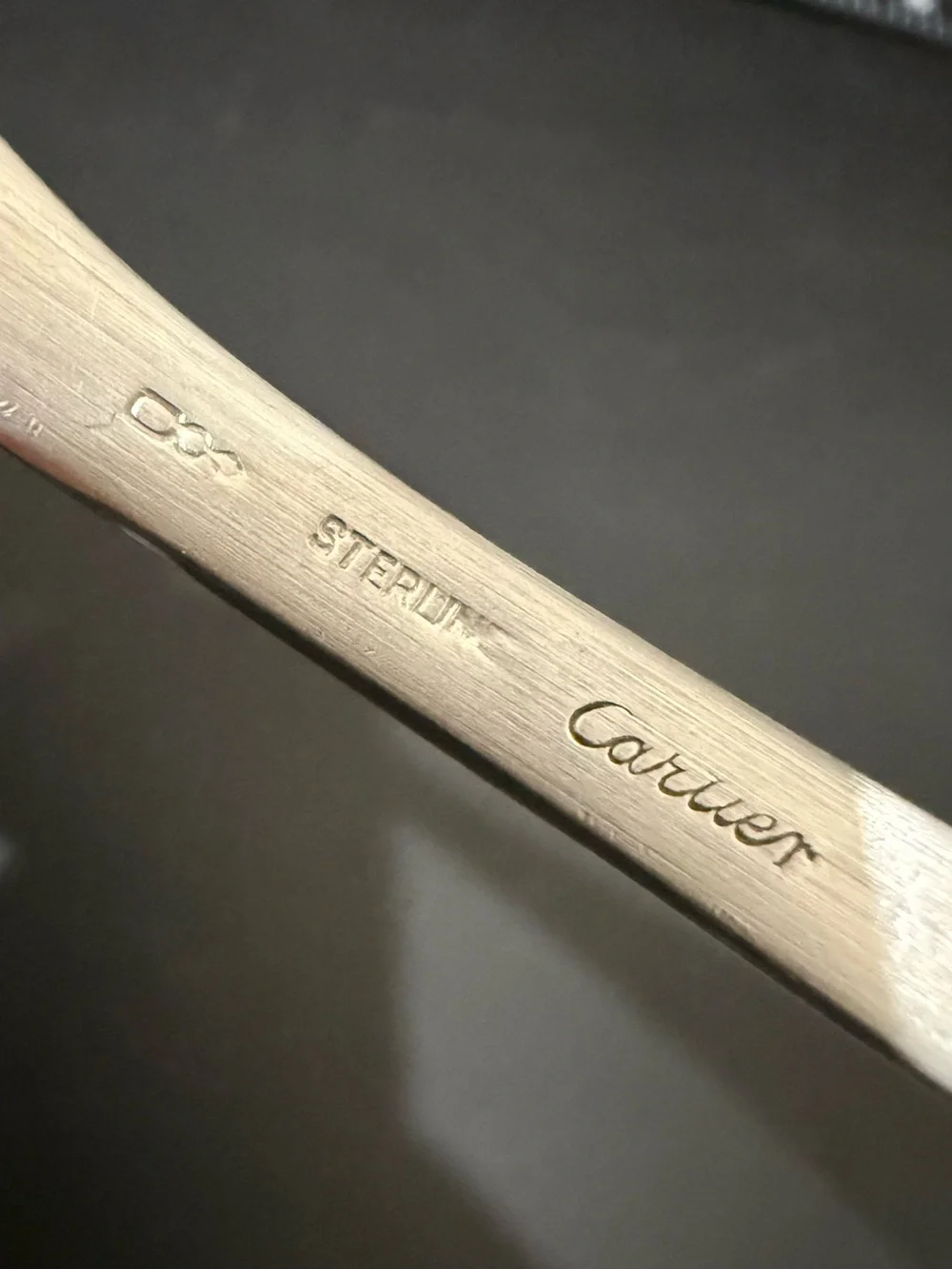 Vintage CARTIER Sterling Silver Engraved Gothic Monogram W 9” Serving Spoon 91g.
